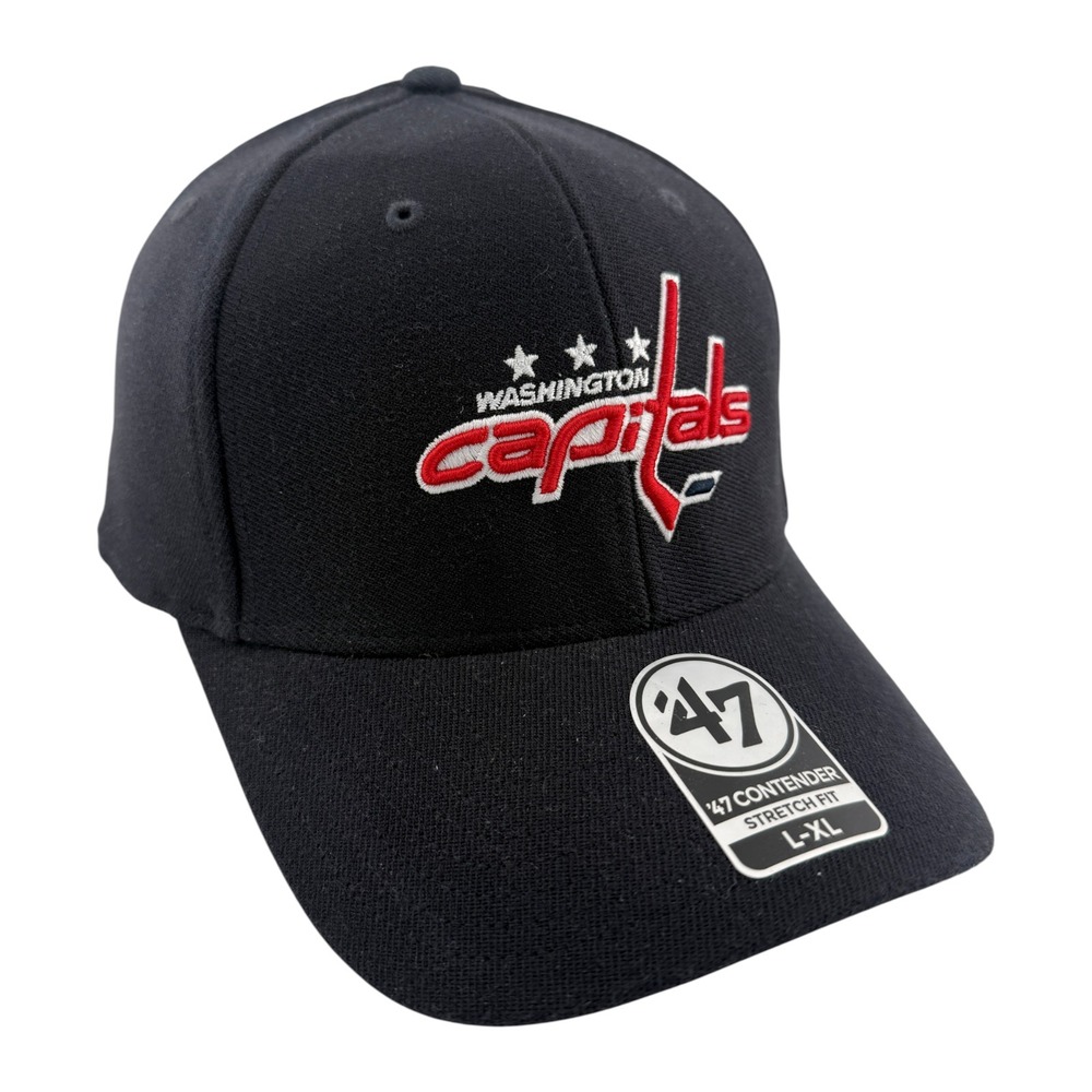 '47 Brand Washington Capitals Kickoff‎ Navy Contender Stretch Fit Hat Cap L-XL